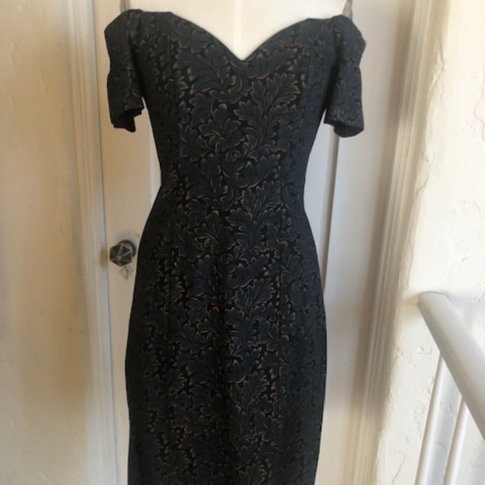 VINTAGE 1980'S ALL THAT JAZZ OFF SHOULDER DRESS